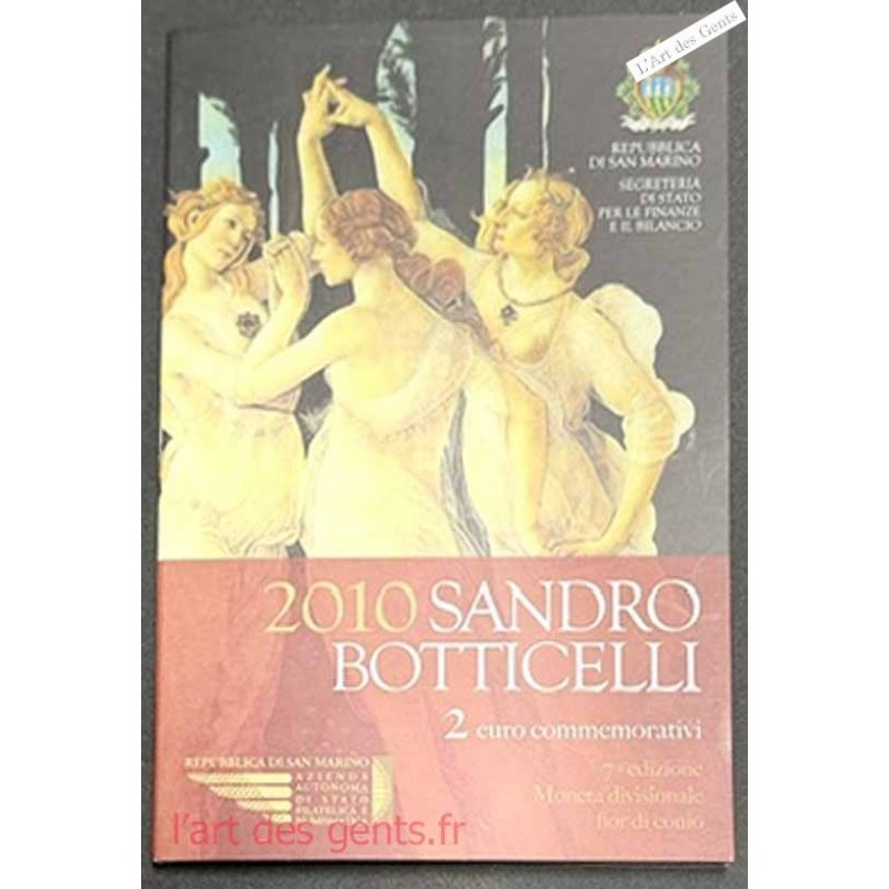 Coffret BU 2€ San Marino 2010 SANDRO BOTTICELLI, lartdesgents.fr
