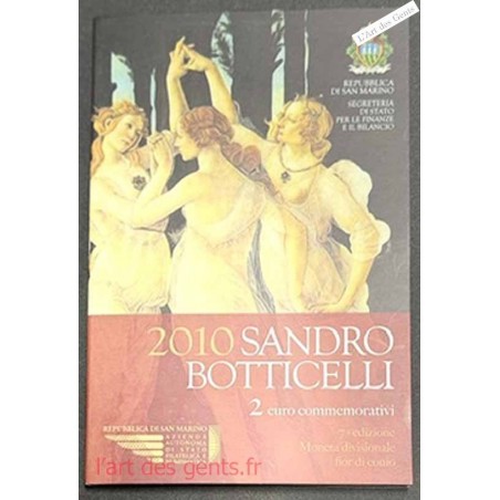 Coffret BU 2€ San Marino 2010 SANDRO BOTTICELLI, lartdesgents.fr