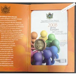 Coffret BU 2€ San Marino 2008 ANNEE EUROPEENNE, lartdesgents.fr