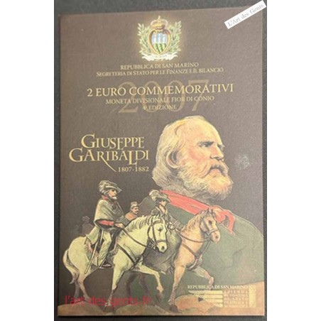 Coffret BU 2€ San Marino 2007 Guiseppe GARIBALDI, lartdesgents.fr