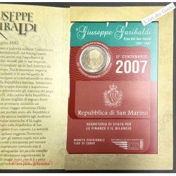 Coffret BU 2€ San Marino 2007 Guiseppe GARIBALDI, lartdesgents.fr