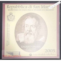 Coffret BU 2€ San Marino 2005 GALILEO GALILEI, lartdesgents.fr