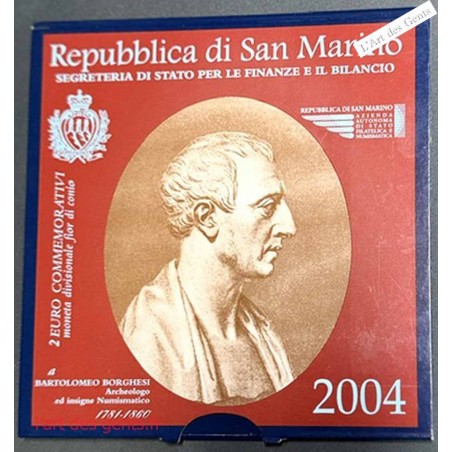 Coffret BU 2€ San Marino 2004 Bartolomeo Borghesi, lartdesgents.fr