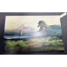 2 Cartes postales japonaise représentant une peinture à l'huile peinte à la main d'un paysage de montagne
