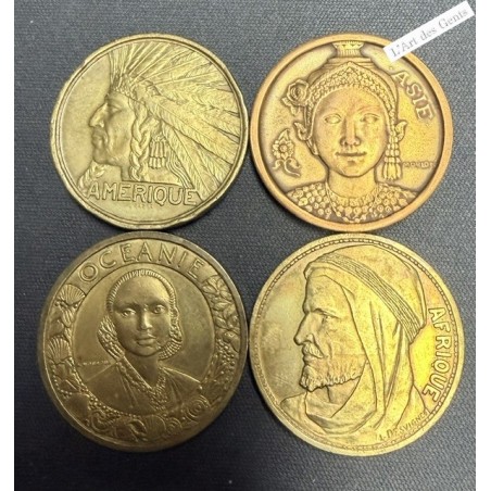 Jetons 1931 AMERIQUE, AFRIQUE, ASIE, OCEANIE- EXP. COLONIALE INTERNATIONALE 1931,  lartdesgents.fr