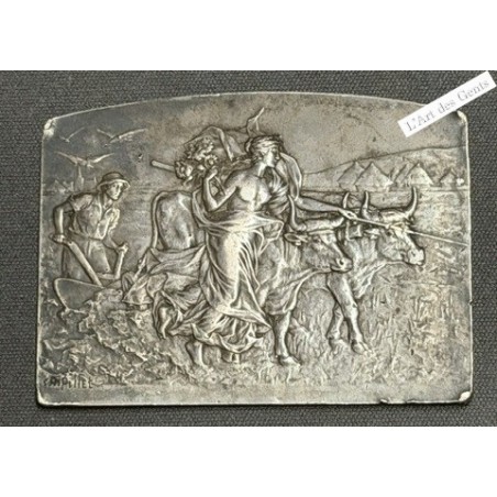 PLAQUE, en argent Concours petite culture BEL-ABBES 1914,  lartdesgents.fr