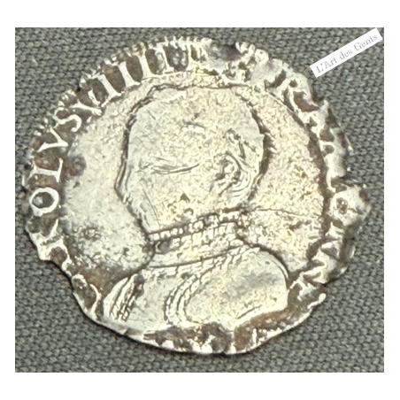 CHARLES VIIII - Demi teston d'argent 1562 aux 2 C, lartdesgents.fr