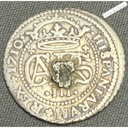 ESPAGNE *2 Reales 1710 Charles III (Pretendent) Barcelone, lartdesgents.fr