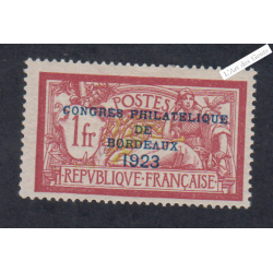 Timbre n°182 Congrès Philatélique  1 F. Merson -1923 neuf* Cote 600 Euros - lartdesgents.fr