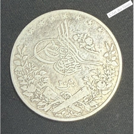EGYPTE, 20 QIRSH Argent Abdul Hamid II an 10 AH 1293 1891 Misr, lartdesgents.fr