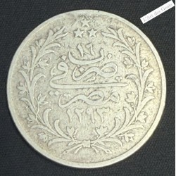 EGYPTE, 20 QIRSH Argent Abdul Hamid II an 10 AH 1293 1891 Misr, lartdesgents.fr