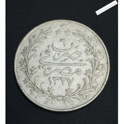 EGYPTE, 20 QIRSH Argent Muhammad V AH 1327 an 6 1914 Heaton, lartdesgents.fr