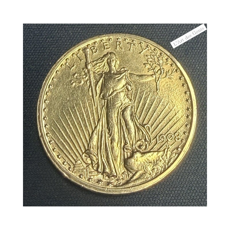 US, 20$ OR 1908 LIBERTY, lartdesgents.fr