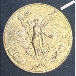 MEXIQUE, 50 PESOS OR 1821 1945 , lartdesgents.fr