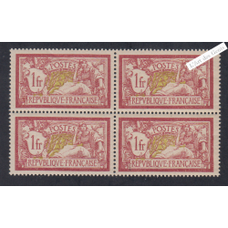 Bloc de 4 Timbres n°121f -GC-TBC - Merson - Neufs** - Signés - cote 600 Euros - lartdesgents.fr
