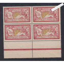 Bloc de 4 Timbres n°121f - GC- Merson - Neufs** - Signés - cote 1200 Euros - lartdesgents.fr