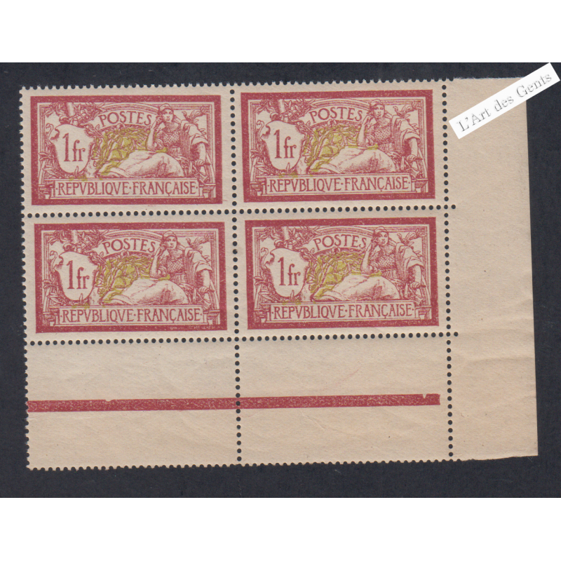 Bloc de 4 Timbres n°121f - GC- Merson - Neufs** - Signés - cote 1200 Euros - lartdesgents.fr