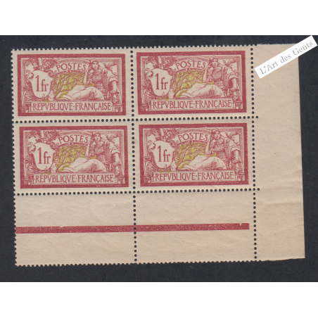 Bloc de 4 Timbres n°121f - GC- Merson - Neufs** - Signés - cote 1200 Euros - lartdesgents.fr