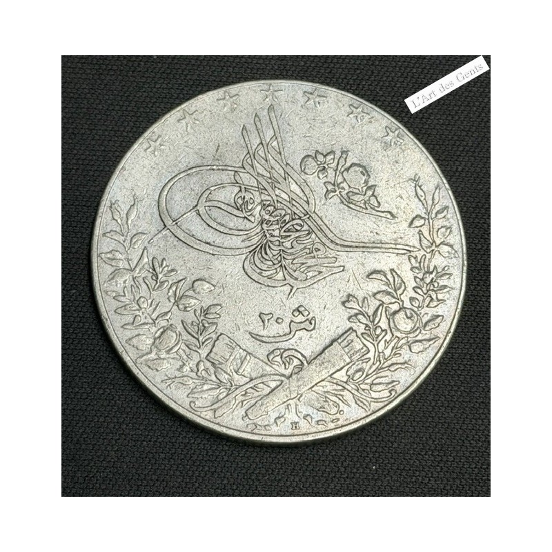 EGYPTE, 20 QIRSH Argent Muhammad V AH 1327 an 6 1914 Heaton, lartdesgents.fr
