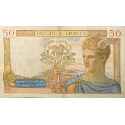 50 Francs Cérès 19-12-1935 TTB+ Fayette 17.21