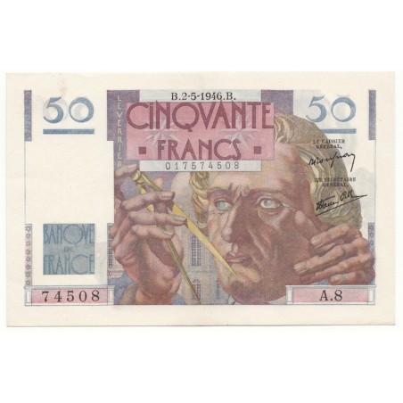 50 Francs Le Verrier  02-05-1946  SUP+ Fayette 20.3