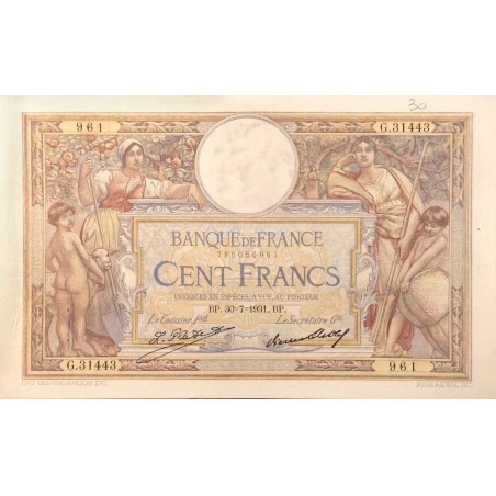 100 Francs Luc Olivier Merson 30-07-1931 TTB+ Fayette 24.10