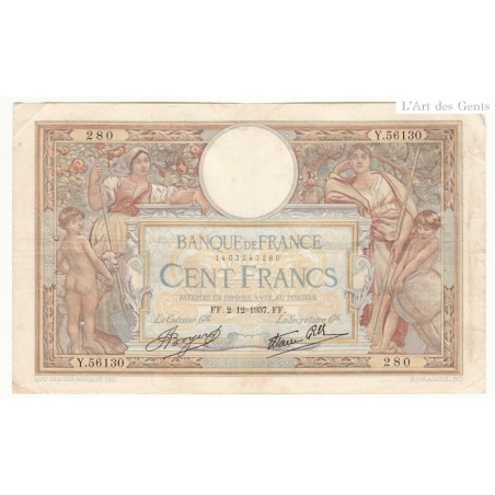 100 Francs Luc Olivier Merson 02-12-1937 Fayette 24.16