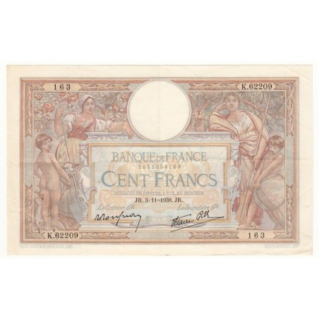 100 Francs Luc Olivier Merson 03-11-1938 TTB+ Fayette 25.34