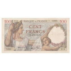 100 Francs Sully 21-12-1939 TTB+ Fayette 26-18