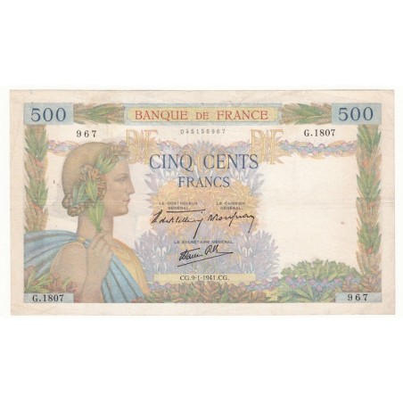 500 Francs La Paix 09-01-41 Fayette 32.12 TB+