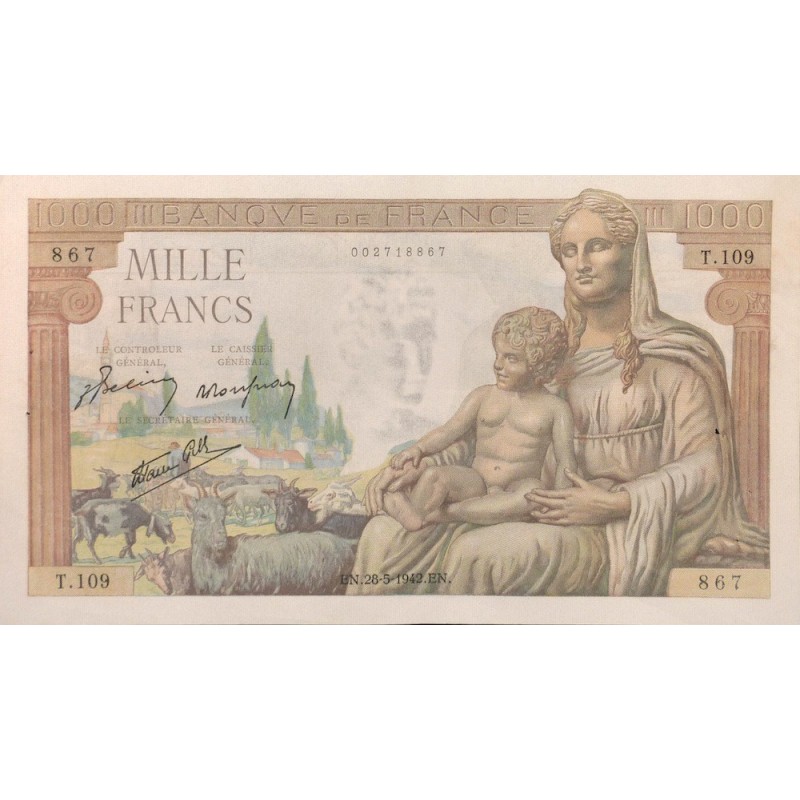 1000 Francs Déesse Déméter 28/05/42 (1000F038)