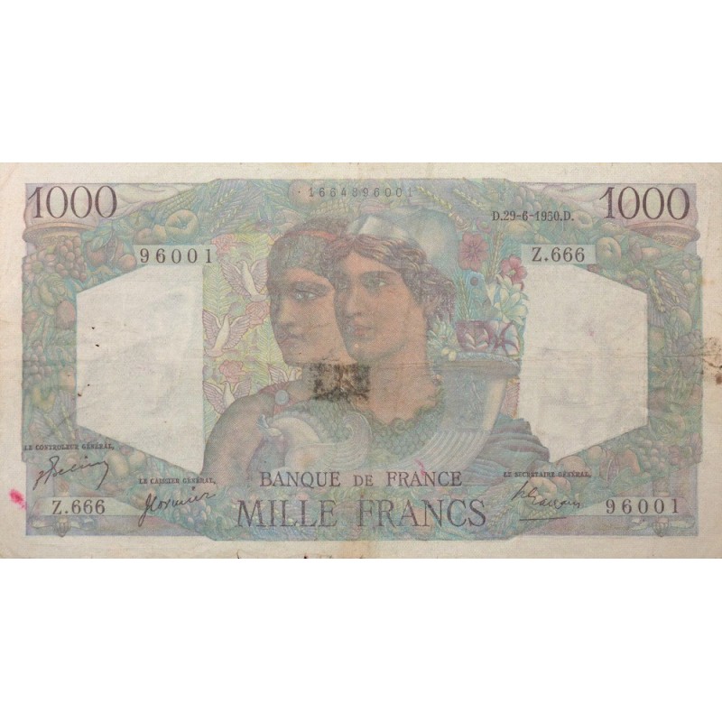 1000 Francs Minerve et Hercule 29/06/50 (1000F055)