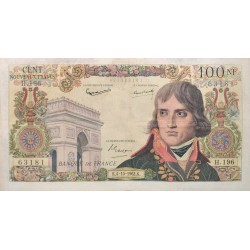 100 nouveaux Francs Bonaparte 04-10-62 TTB+  Fayette 59.17
