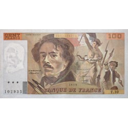 100 Francs Delacroix 1979 SUP+ Fayette 69.2b Moyen filigrane