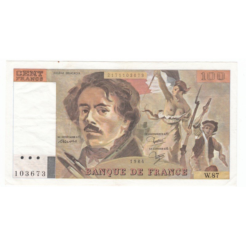 100 Francs Delacroix 1984 SUP Fayette 29.8a