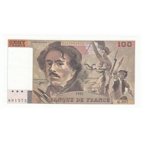 100 Francs Delacroix 1993 SUP+    ALPH. Q.207