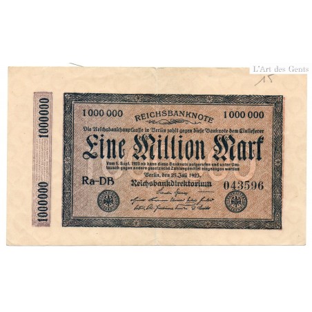 ALLEMAGNE 1 Million Mark 23 Juillet 1923 TTB Ros 93